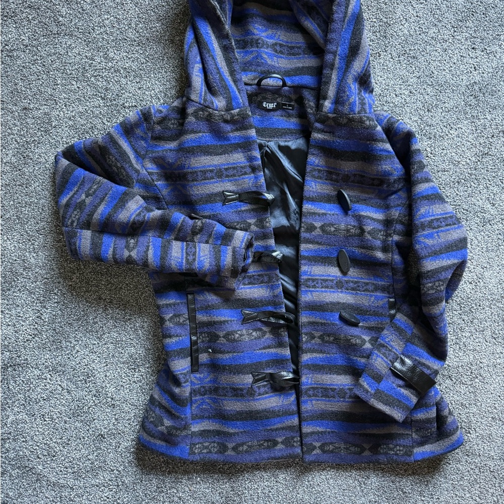 Striped Blue and Gray Women's Jacket